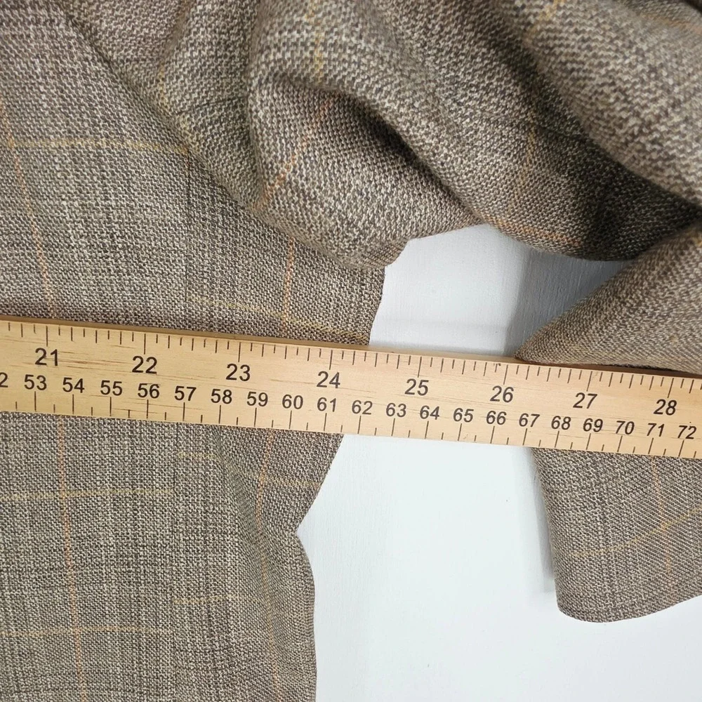 Jos. A. Bank Mens 50R Travelers Silk/Wool Tan Plaid Two Button Blazer Sport Coat